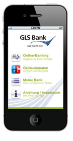 GLS Bank mobil - die iPhone-App für mobiles Online-Banking - Startseite